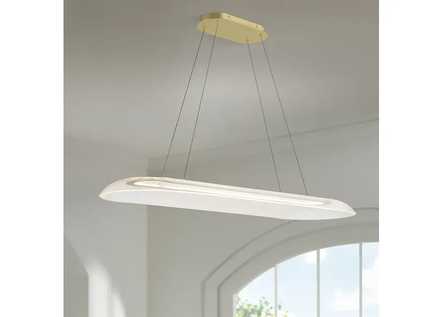 Possini Euro Muir 43 1/2" Wide Modern Sanded Gold LED Island Pendant-gold
