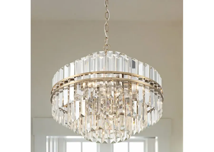 Crystorama Hayes 22" Wide Aged Brass Crystal Chandelier-gold