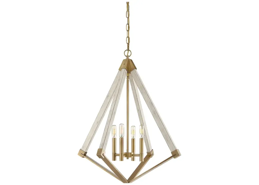Quoizel Viewpoint 24" Wide Weathered Brass 4-Light Pendant-gold
