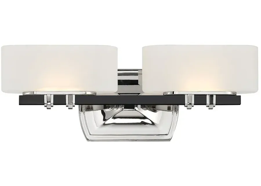Drury 17 1/4" Wide Coal and Polished Nickel 2-Light LED Bath Light-silver