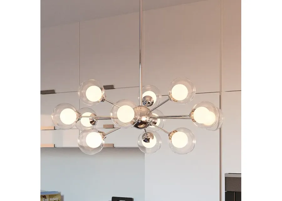 Spellbound 29"W Polished Chrome 5-Light Sputnik Chandelier-silver