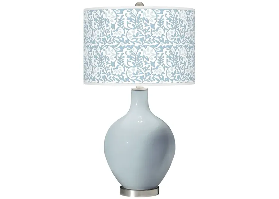 Color Plus Ovo 28 1/2" High Gardenia Shade Take Five Blue Table Lamp-silver