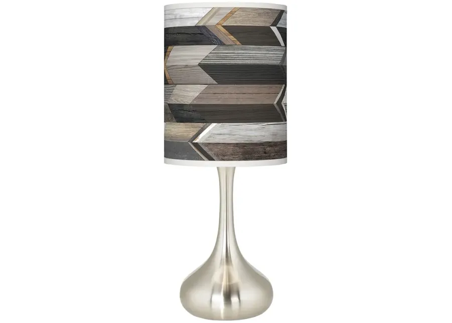 Giclee Glow Droplet 23 1/2" Woodwork Arrows Shade Table Lamp-gray