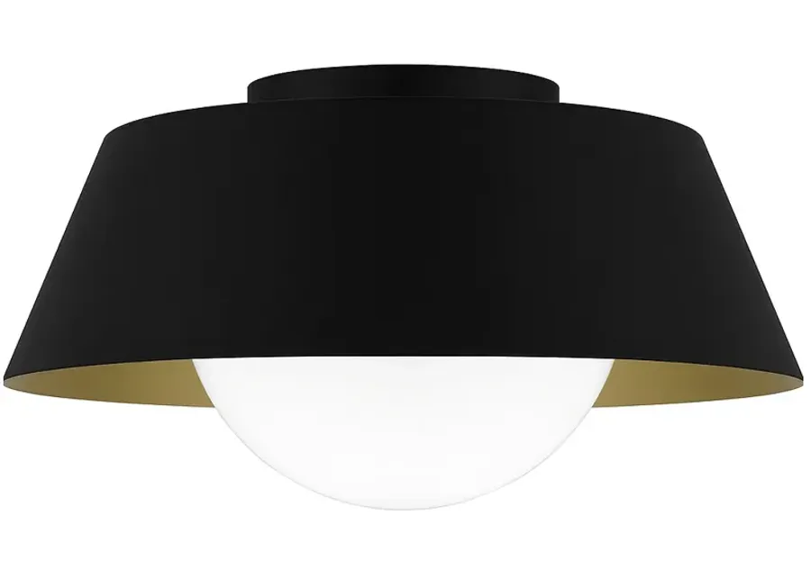 Quoizel Damascus 16" Wide 1-Light Modern Matte Black Ceiling Light-black