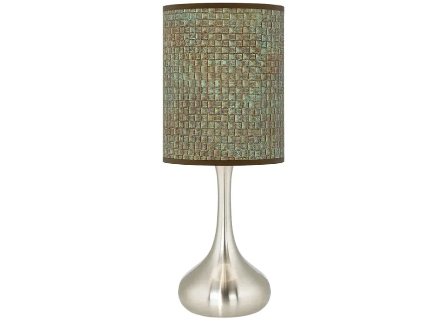 Giclee Glow Droplet 23 1/2" Interweave Patina Shade Modern Table Lamp-silver