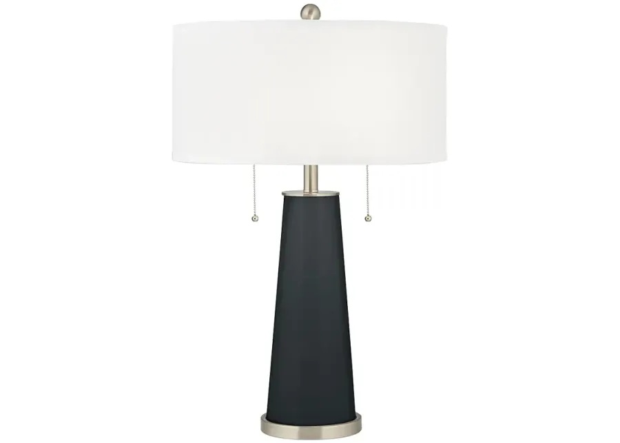 Color Plus Peggy 29 3/4" Modern Glass Black of Night Table Lamp-silver