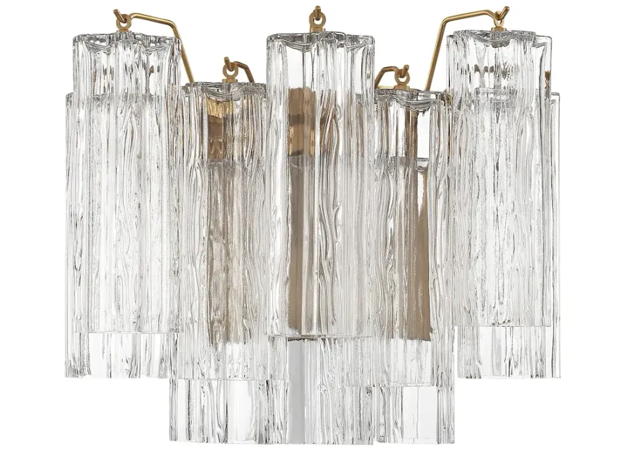 Crystorama Addis 11 3/4" High Aged Brass Wall Sconce-gold