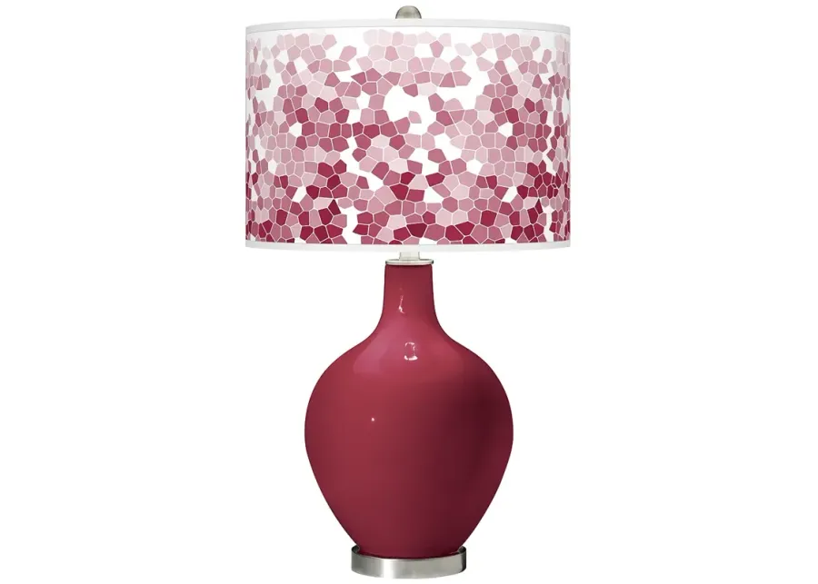 Color Plus Ovo 28 1/2" High Mosaic Shade Antique Red Table Lamp-red
