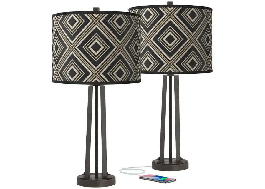Giclee Glow Susan 25 1/2" Rhythm Shade Bronze USB Table Lamps Set of 2-gold 1 81416-giclee-glow-susan-25-1-2-rhythm-shade-bronze-usb-table-lamps-set-of-2-gold-1.webp