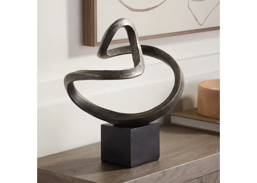 Prader 13 1/2" High Matte Bronze Abstract Sculpture-brown