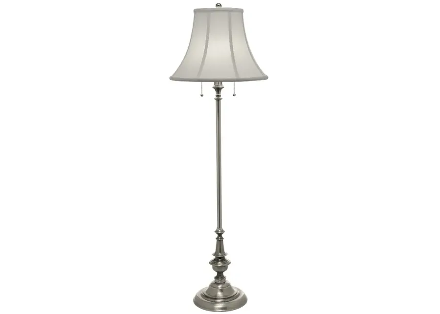 Stiffel Concorde 60" Antique Nickel Traditional Pull Chain Floor Lamp-silver
