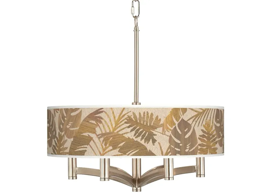 Tropical Woodwork Ava 6-Light Nickel Pendant Chandelier-silver