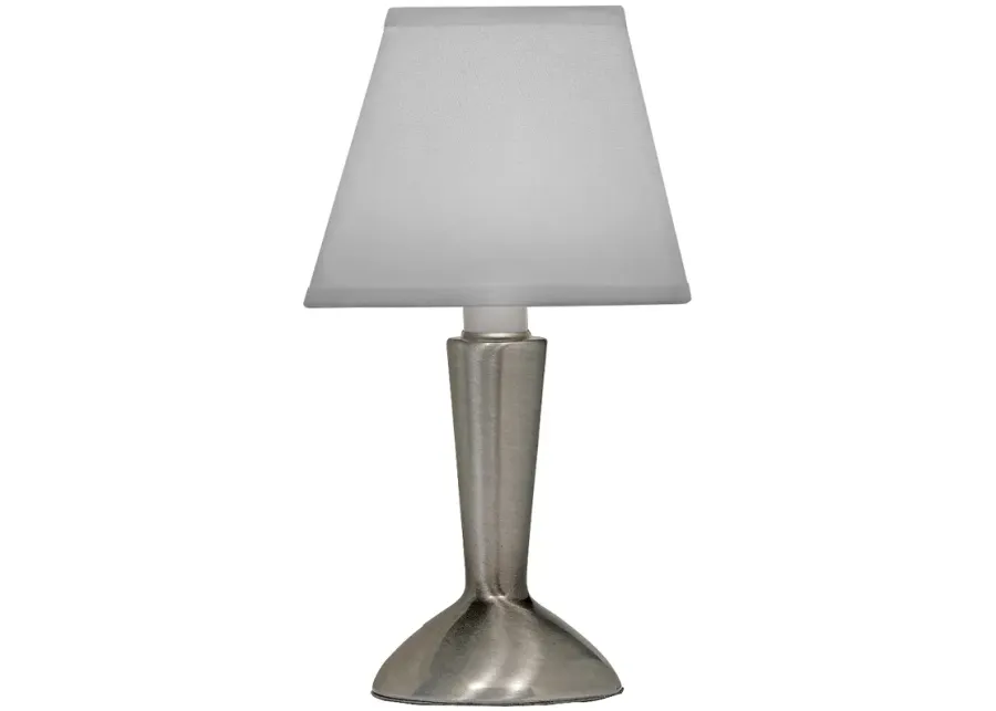 10" H Antique Nickel Contemporary candle lamp-black