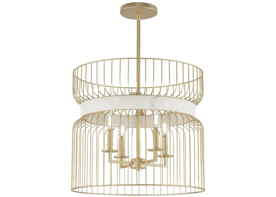Park Slope 20" Wide Nouveau Gold 4-Light Pendant-gold