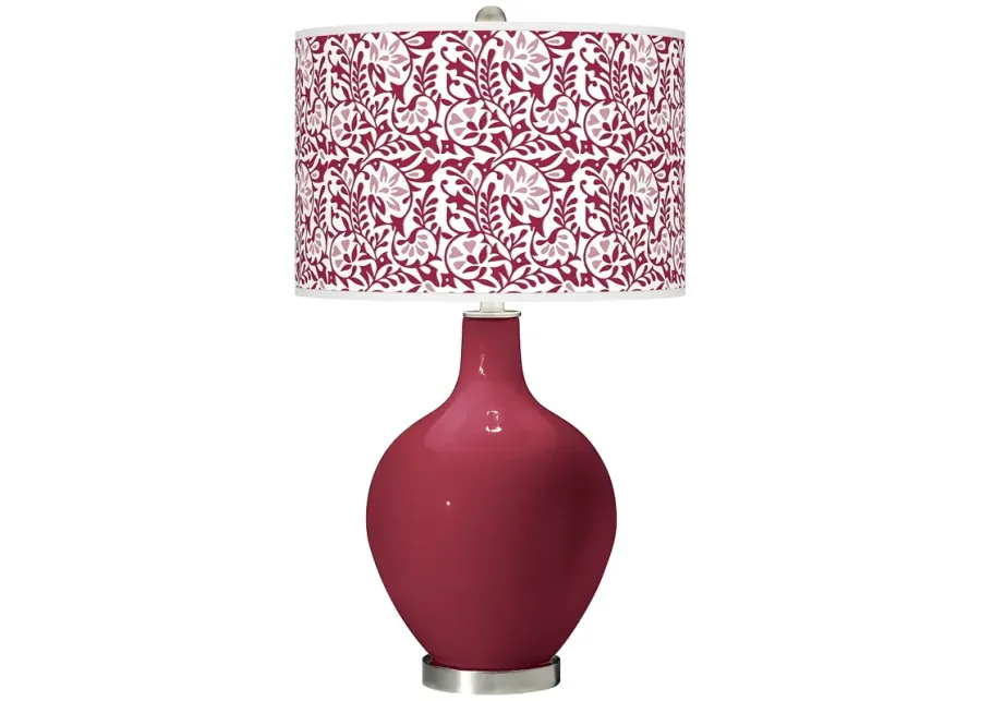 Color Plus Ovo 28 1/2" High Gardenia Shade Antique Red Table Lamp-red