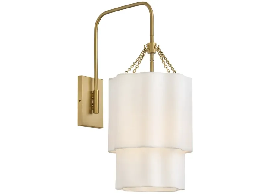Hinkley Interior Gwen Large Single Light Sconce 11.5" Lacquered Brass-gold