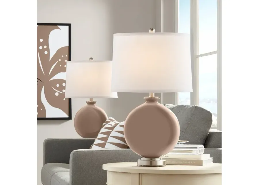 Color Plus Carrie 26 1/2" Mocha Brown Table Lamps Set of 2-silver