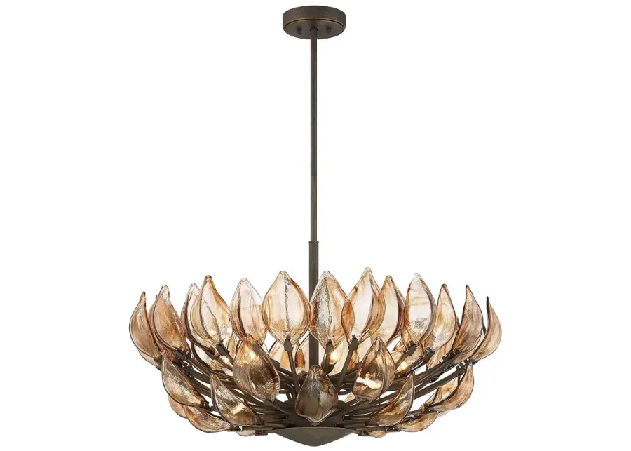 Metropolitan Arboles 8-Light 32.75-in Heritage Bronze Pendant with Shade-brown