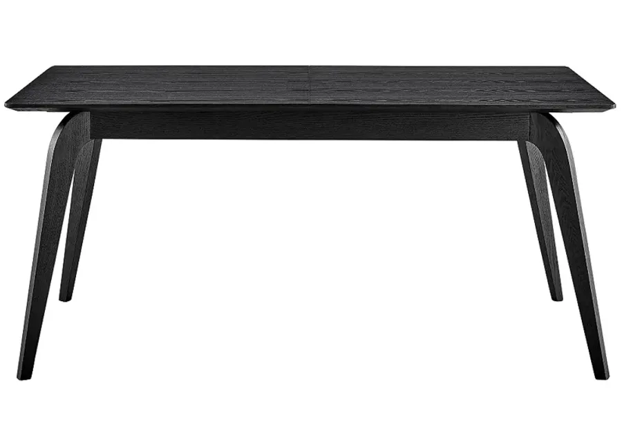 Lawrence 82 1/2"W Matte Black Wood Extension Dining Table-black