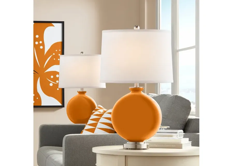 Color Plus Carrie 26 1/2" Cinnamon Spice Brown Table Lamps Set of 2-orange