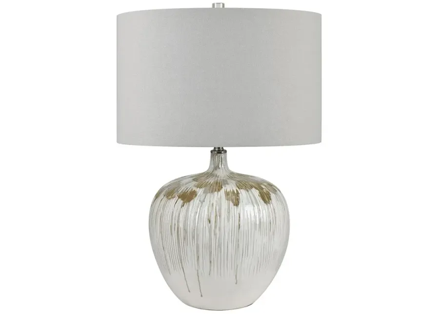 Camille Ceramic Table Lamp-white