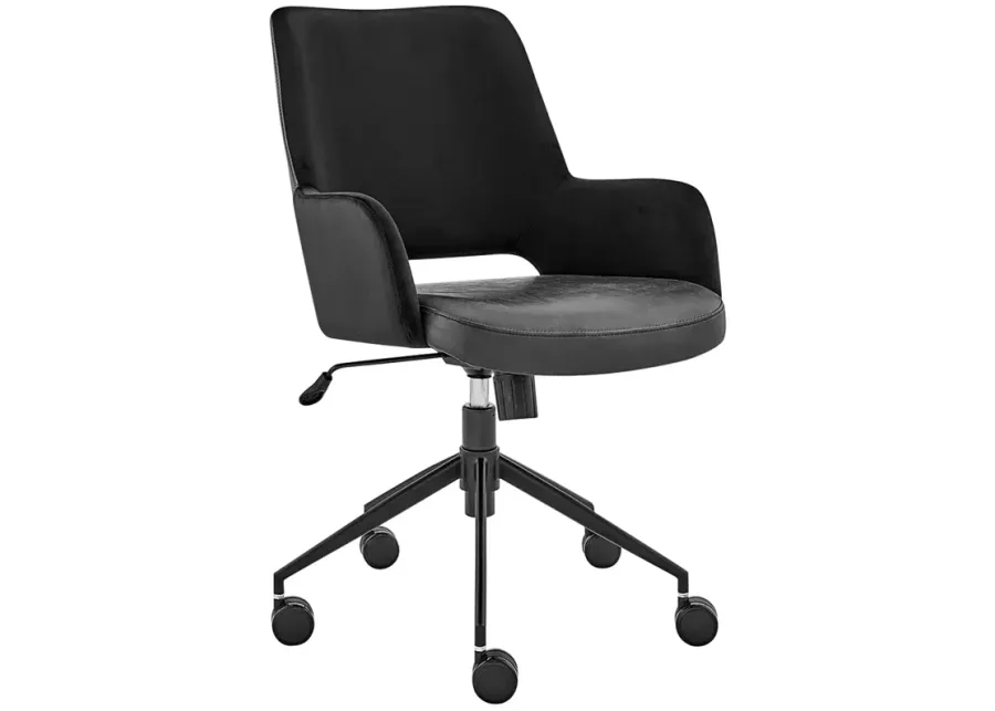Desi Black Fabric Adjustable Tilt Office Chair-black