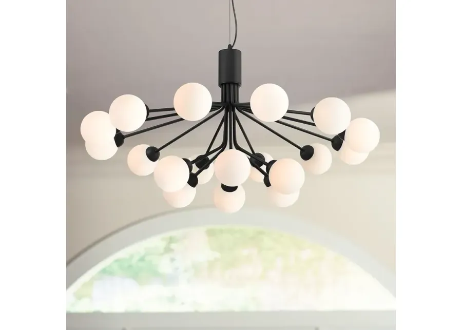 Possini Euro Davina 34 1/2" Wide Black 18-Light LED Sputnik Chandelier-black