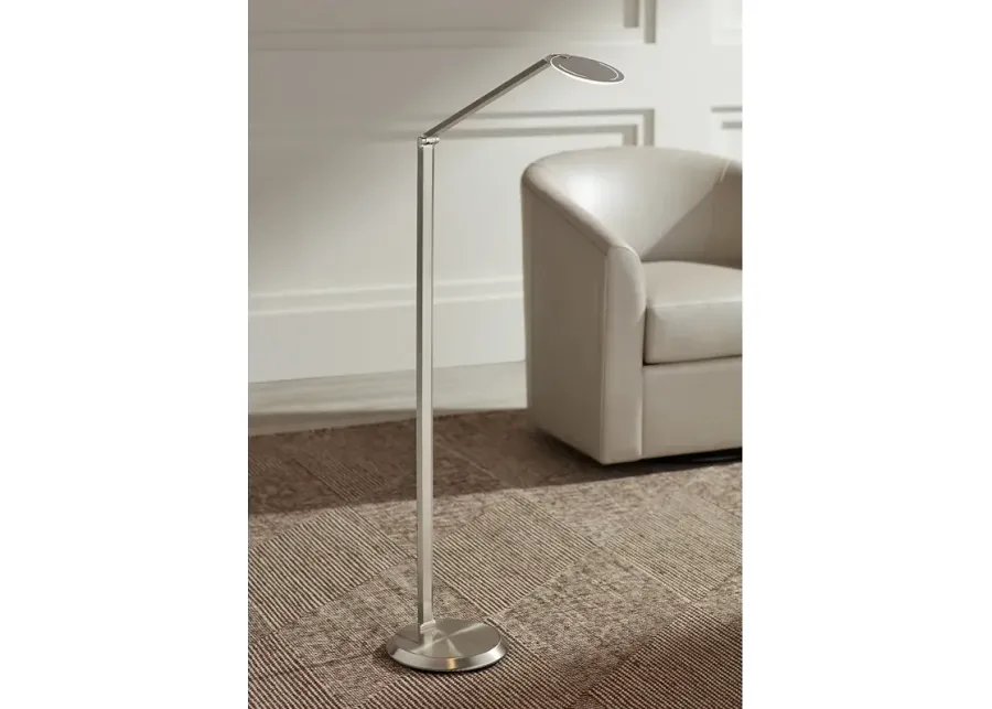 Possini Euro Kobie Adjustable Satin Nickel LED Task Floor Lamp-silver