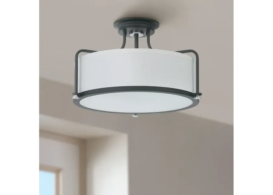 Quoizel Calvary 17 1/2" Wide Earth Black Drum Ceiling Light-black