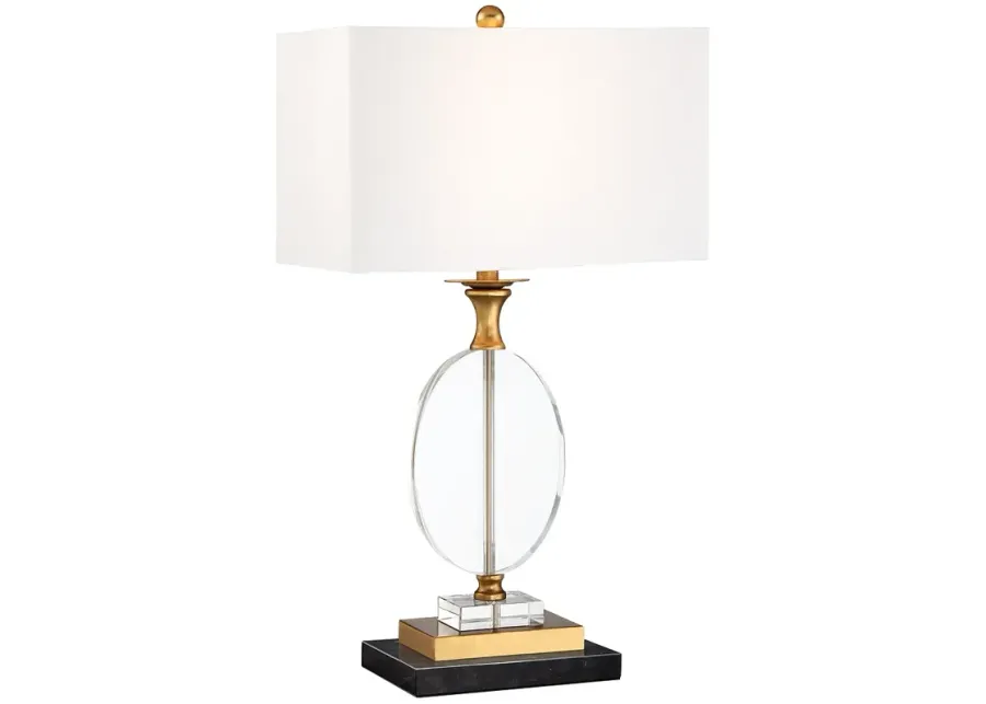 Vienna Full Spectrum Valerie 28" Crystal Lamp with Black Marble Riser-gold