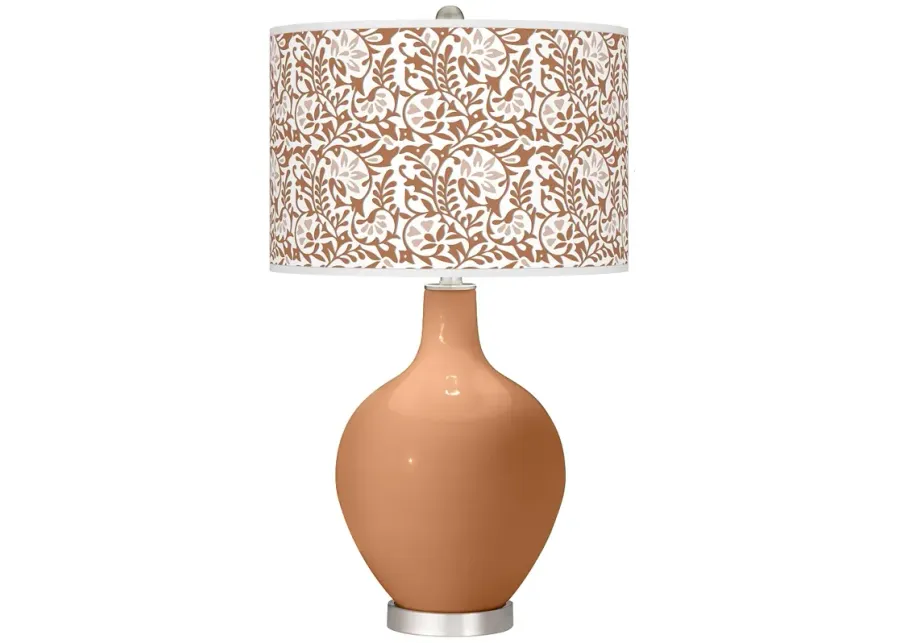 Burnt Almond Gardenia Ovo Table Lamp-silver