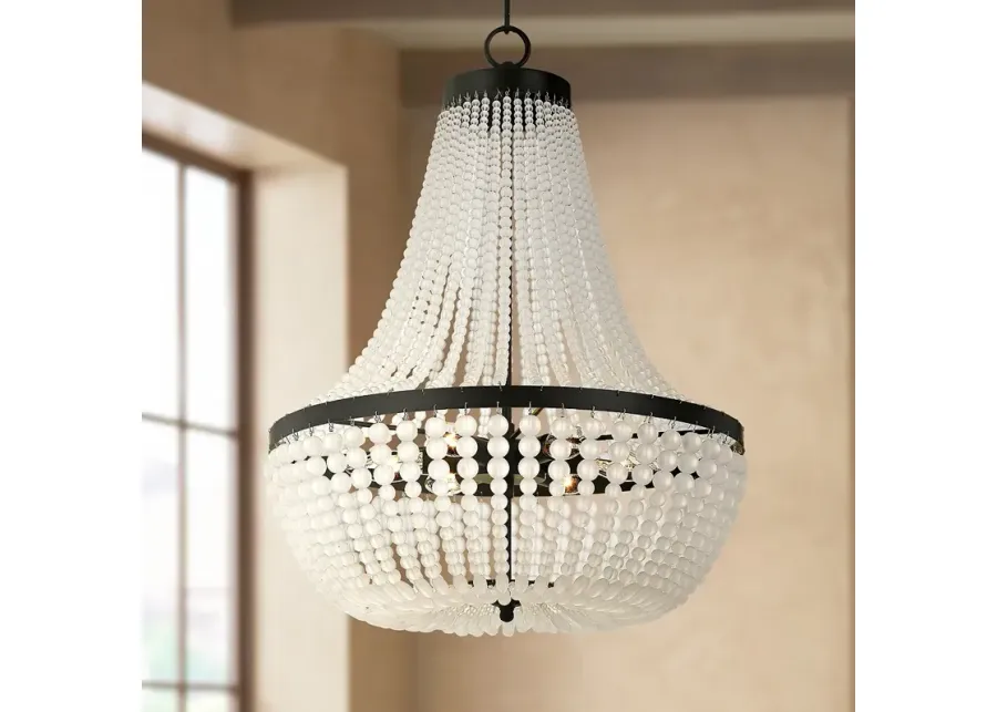 Crystorama Rylee 18" Wide Matte Black Crystal Chandelier-black