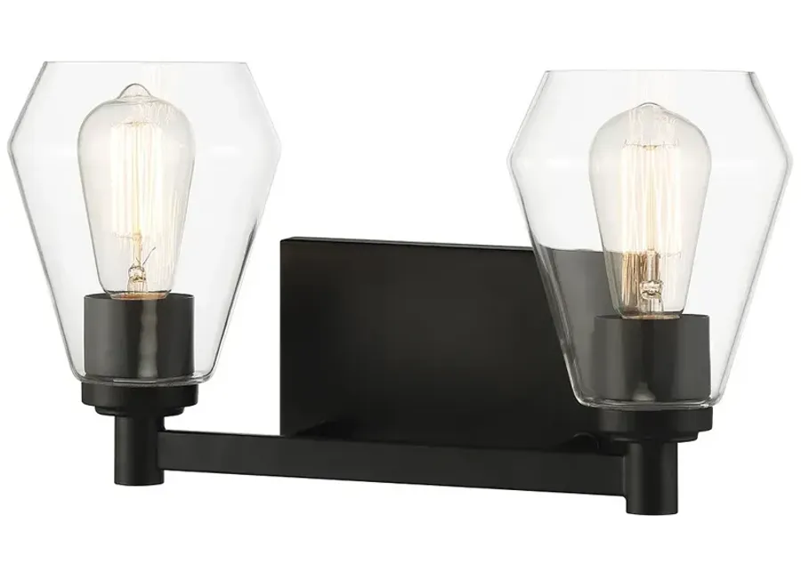Minka-Lavery Clarity 2-Light Black Bath Vanity-black