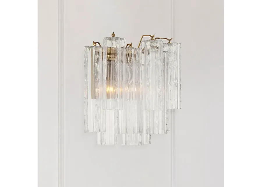 Addis 2 Light Aged Brass Sconce-gold