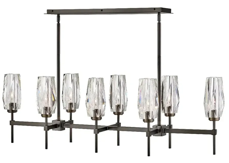 Hinkley Ana 46" Wide Black Oxide 8-Light Linear Chandelier-black