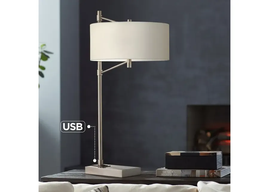 Pacific Coast Lighting Hugo 28" High Modern USB Table Lamp-brown