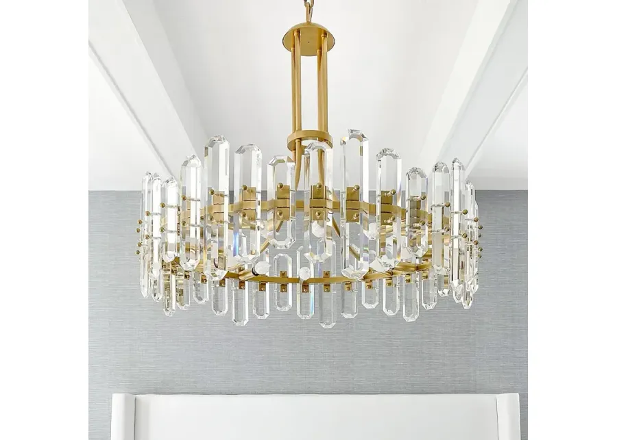 Crystorama Bolton 31"W Aged Brass 12-Light Crystal Chandelier-gold