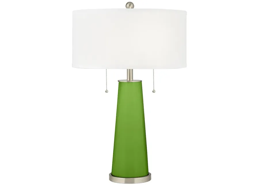 Color Plus Peggy 29 3/4" Rosemary Green Glass Table Lamp-green
