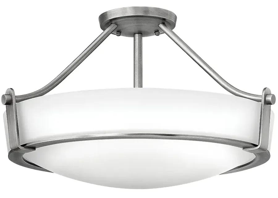 Hinkley Hathaway 20 3/4" Wide Glass Bowl Antique Nickel Ceiling Light-silver