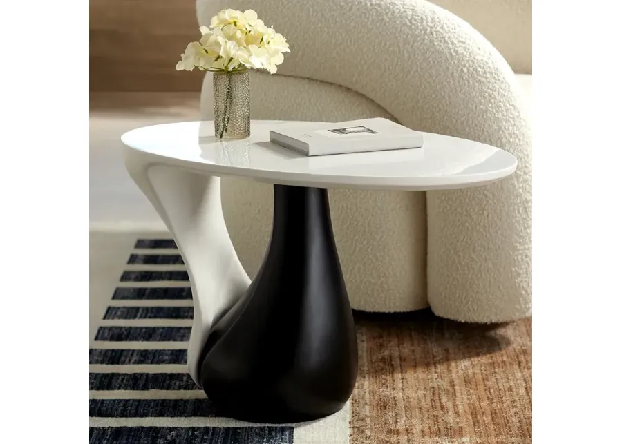 Dali Melt 27 1/2" Wide Black and White Marble Coffee Table-black