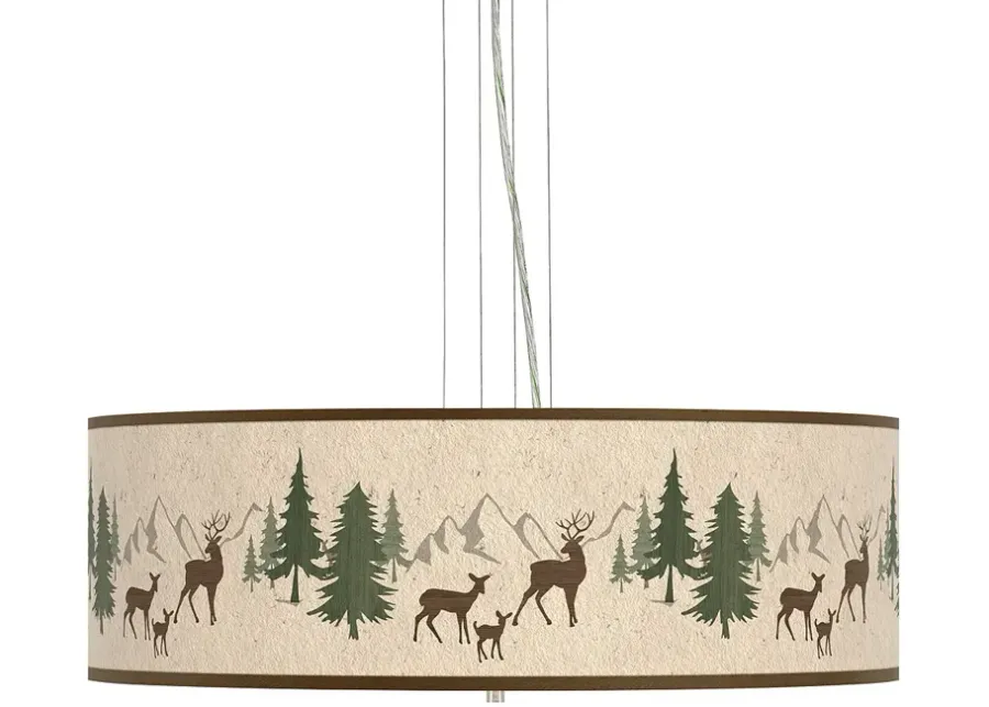 Deer Lodge Giclee 24" Wide 4-Light Pendant Chandelier-24