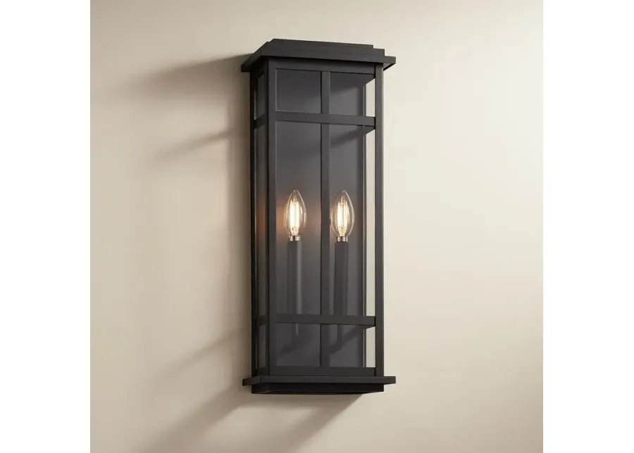 Possini Euro Metrix 20" High Black 2-Light Rectangular Wall Sconce-black