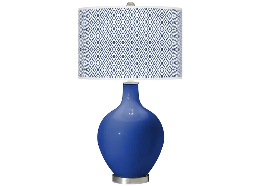 Color Plus Ovo 28 1/2" High Diamonds Shade Dazzling Blue Table Lamp