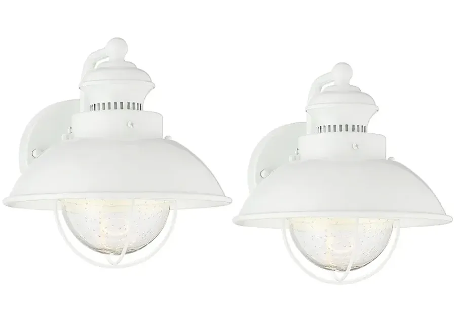 Fordham 8 1/4" High White LED Wall Sconce Set of 2-white