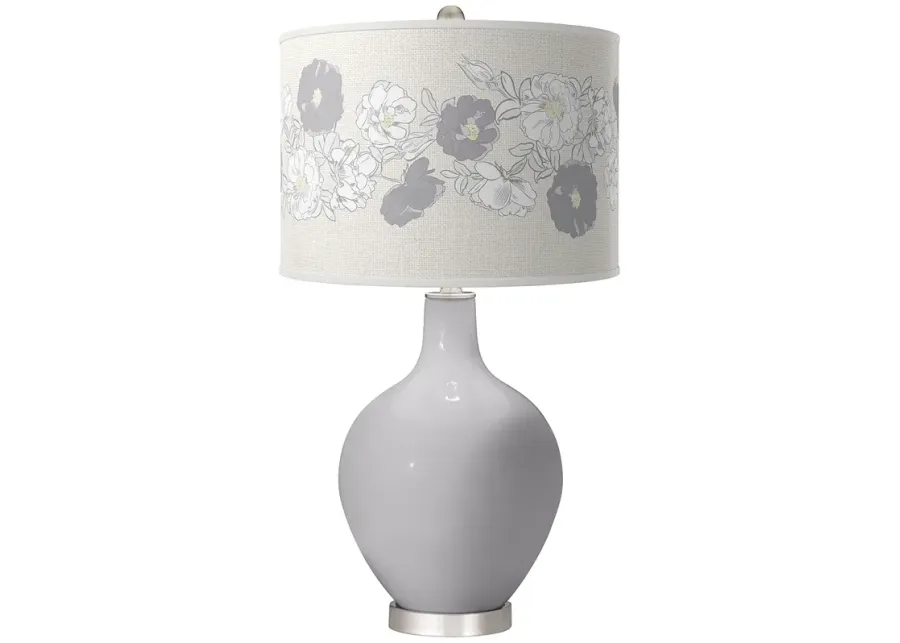 Color Plus Ovo 28 1/2" High Rose Bouquet Shade Swanky Gray Table Lamp-gray