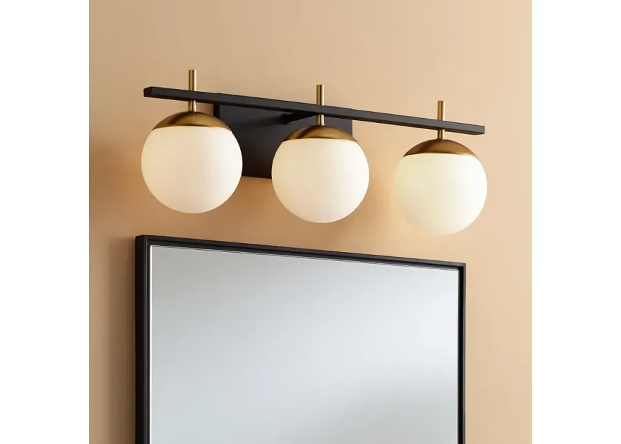 George Kovacs Alluria 24" Black and Gold 3-Light Modern Bath Light-gold