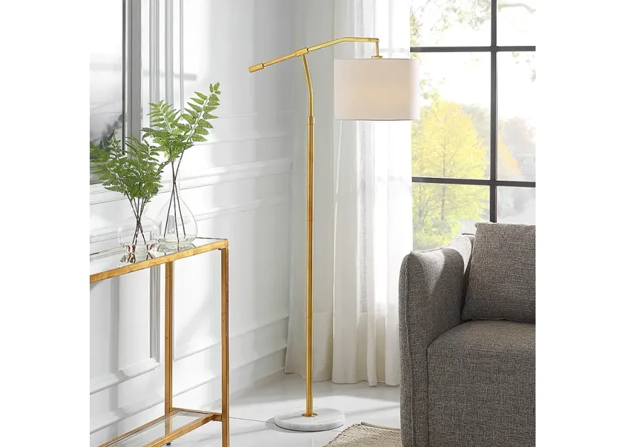 Noble Park Ciri Pivot Shade Gold Metal Floor Lamp-gold