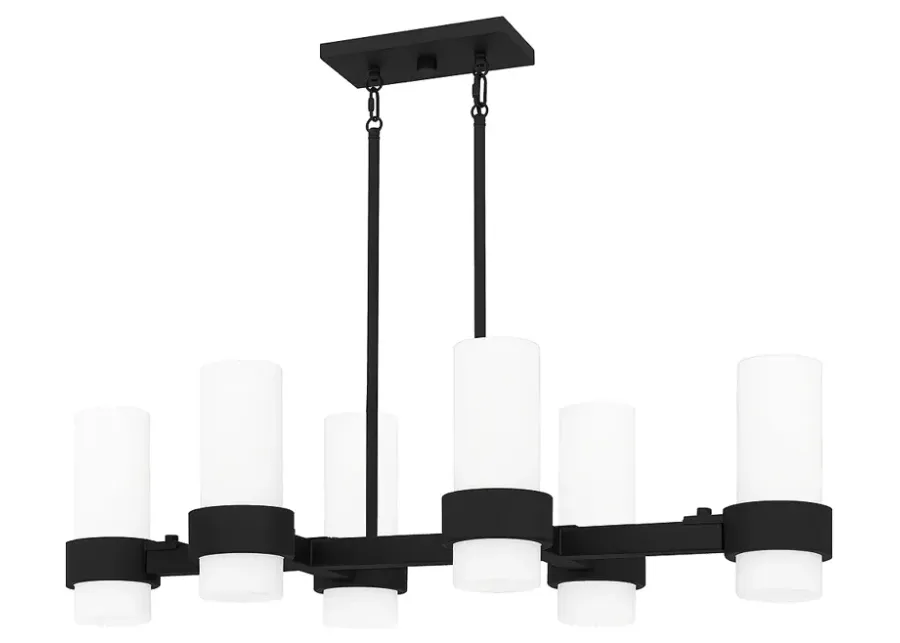 Kimora 6-Light Matte Black Island Light-black