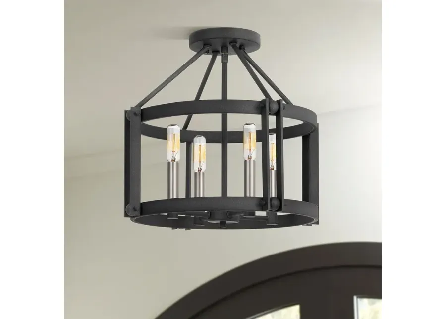 Victor Semi-Flush Mount-black