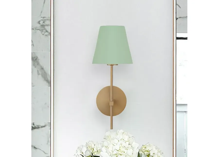 Crystorama Xavier 1 Light Vibrant Gold + Green Sconce